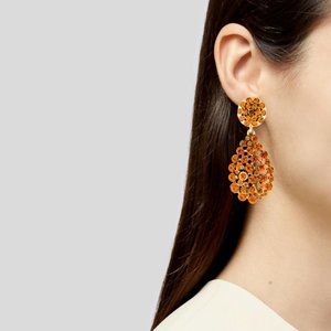 Oscar de la Renta Crystal Drop Earrings, Toffee